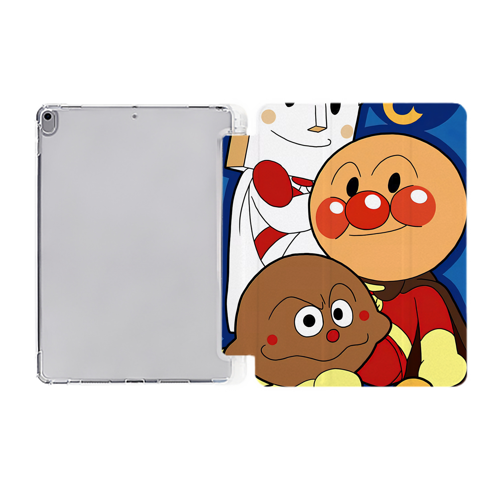 （画像用） アンパンマン Anpanman IPad ケース ペン収納付き 三つ折りスタンド PUレザー×シリコン 対応機種9.5/10.5/10.9インチ